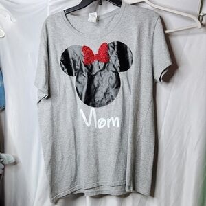 Minnie Mouse Mom Womens T- Shirt Disney Gray - Size 2XL